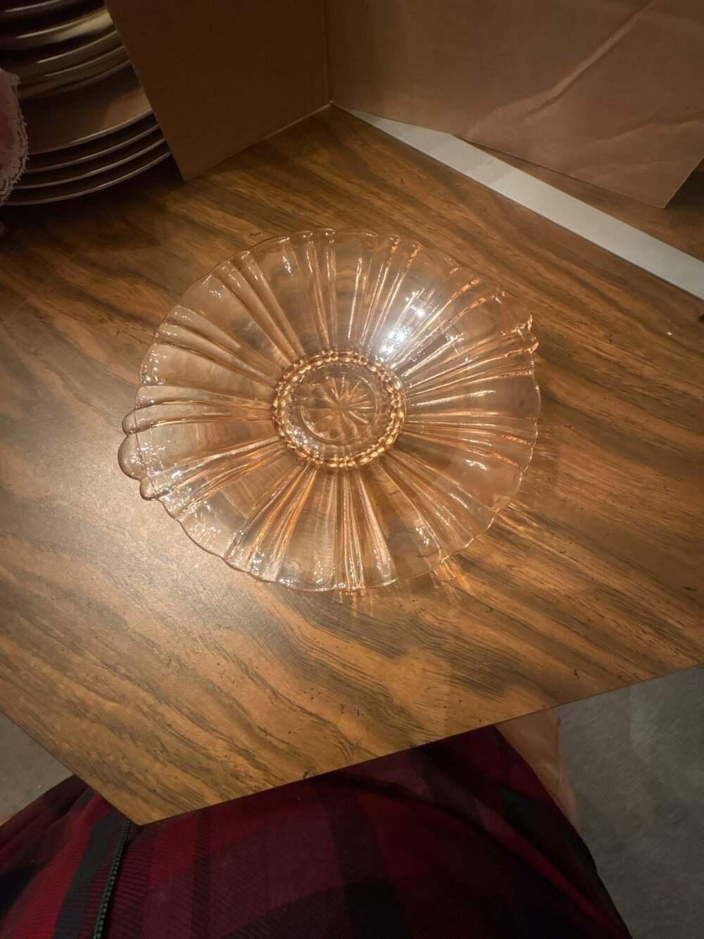 Anchor Hocking Old Cafe Pink Depression Glass Bowl 8 Inch
